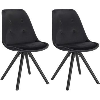 2 Sillas De Comedor Con Asientos De Terciopelo, Sillas De Cocina Con Patas De Madera Negra