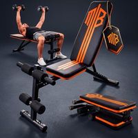 banco de musculacion plegable ajustable en 7 niveles con carga maxima de 250 kg