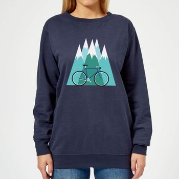 Bike and Mountains Women's Christmas Jumper - Navy - XXL - Navy