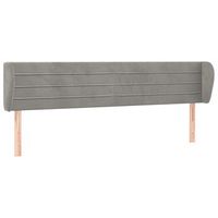 cabecero accesorio para dormir mueble de dormitorio con borde lateral 203 x 23 x 7888 cm tela terciopelo gris claro tdl0205151