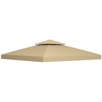 outsunny techo reemplazo para carpa 3x3 m pabellon de poliester para jardin terraza aire libre exterior - color crema   aosom espana