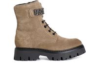 botin de mujer con cordones y accesorio de ante nut