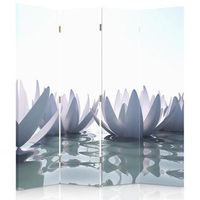 biombo white lilly - separador de ambientes cm 145x180 4 paneles