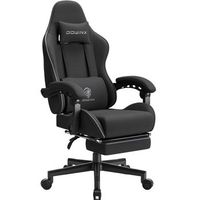 silla gamer ergonomica dowinx reclinable 90-135 con reposapies tela transpirable soporte lumbar y reposacabezas negro