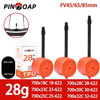 PINMOAP bicicleta TPU tubo interior para válvula Presta 700x1 8/23/25/28/30/32C ciclismo MTB carretera bicicleta de montaña tubo interior 45 65 85mm