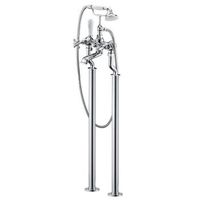 grifo bimando retro sobre suelo baneraducha canterbury cromado
