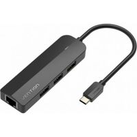 dock usb-c vention tgobb 3xusb 20 rj45 micro-b 100mbps 015m negro