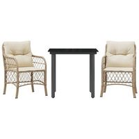 sillas y mesita de jardin 3 uds ratan sintetico cojin beige cfw865423