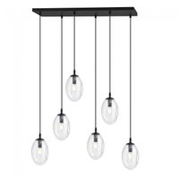 lampara colgante celeste transparente 6 luces