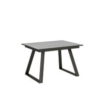 mesa extensible 90x120180 cm efecto madera gris cemento hierro