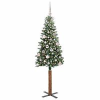 arbol de navidad delgado con 150 led con soporte verde y 150 cm