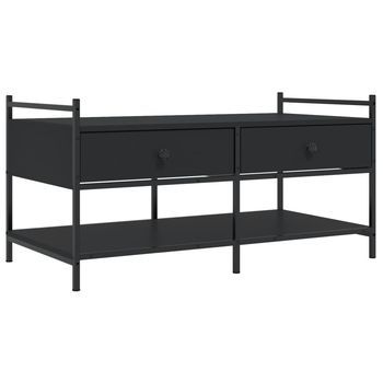 Mesa De Centro Madera De Ingeniería Negro 99x50x50 Cm