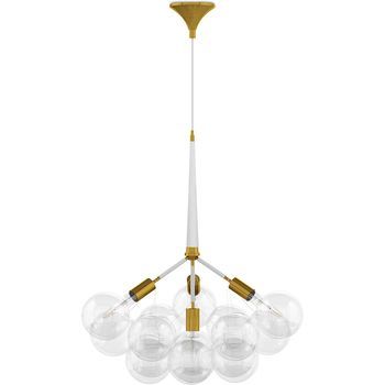 Lámpara De Techo Bolas De Cristal - Lámpara Colgante De Diseño - 12 Globos - Glaub Blanco