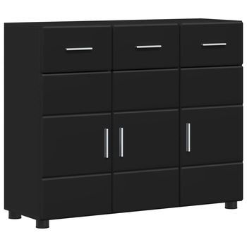 Aparador Florin 88,5 X 30,5 X 73 Cm Negro Madera De Ingeniería Vidaxl