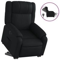 sillon reclinable y elevable electrico cuero sintetico negro