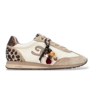 Carmela para mujer. 16423402-BEIGE Zapatillas de Piel 164234 beige (38), Plano, Cordones, Casual
