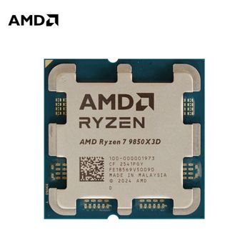 CPU AMD Ryzen 7 9850X3D de 8 Núcleos, 4.7GHz Base, 5.6GHz Boost, 96MB de Caché L3, Socket AM5, DDR5, 120W TDP, Sin Ventilador