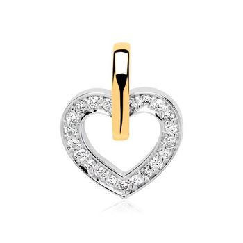 Colgante corazón oro 14 quilates diamantes
