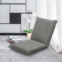 silla a ras de suelo sillon reclinable acolchado regulable con soporte espalda ideal para leer meditar gris 98 x 47 x 75 cm cfw86743