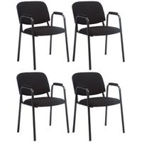 set de 4 sillas apilables ken pro de tela negro 55x53x79 cm clp