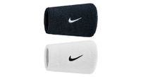 pulsera de esponja ancha  x2  nike swoosh classic negro blanco