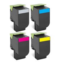 compatible multipack lexmark 80c2xke-ye full set toner cartridges 4 pack