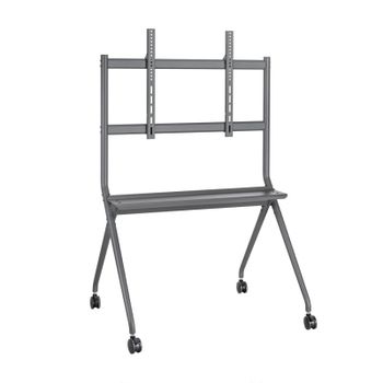 Aisens FT86FE-143 Soporte de Suelo Pro con Bandeja para Pantalla Interactiva/TV hasta 120kg De 50-86 Negro