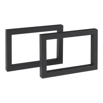 Set De 2 Patas De Mesa Lunderskov Rectangulares Acero 35x50cm - Negro [en.casa]