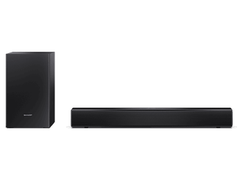 Barra de sonido - Sharp HT-SBW121, Bluetooth, Inalámbrico, 80 W, 2.1, Subwoofer inalámbrico, Roku TV Ready™, Negro