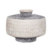 jarron boho tradicional magnesio florero exterior beige y gris deksati