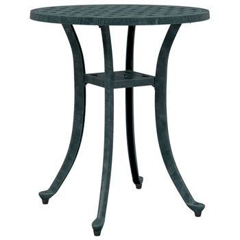 Mesa De Jardín | Mesa De Exterior Aluminio Fundido Verde Ø48x53 Cm