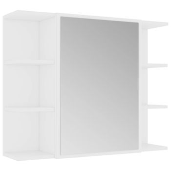 Armario De Espejo De Baño | Mueble Baño Madera Contrachapada 80x20,5x64 Cm