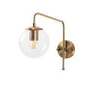 lampara de pared viran-10940 oro cobrizo metal vidrio 15x32x32