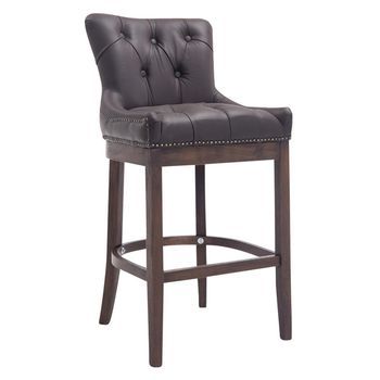 Dudeco Taburete Alto Lakewood Piel Natural Nogal Marrón Oscuro