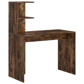 Escritorio Roble Ahumado 102 X 50 X 124 Cm Madera De Ingeniería Vidaxl
