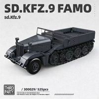 bloques de construccion sdkfz9 famo vehiculo semitrack 300029 525 piezas ladrillos de modelo militar juguete coleccionable para exhibicion regalo