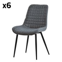 6x sillas de comedor antracita imitacion cuero con respaldo
