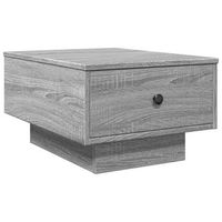 mesa de centro 45x60x31 cm madera y metal trabajados - gris