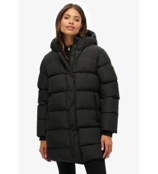 Superdry para mujer. W5012003A Chaqueta Hooded Sports Puffer Mid negro (XS), Casual, Poliéster