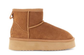 botines de ante con suela alta camel 40