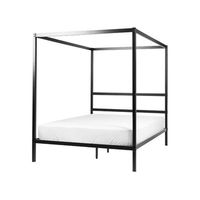 cama con somier de metal negro 140 x 200 cm contrachapado marco dosel lestards