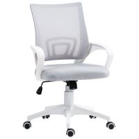 homcom silla de oficina de malla con altura ajustable carga 120 kg gris