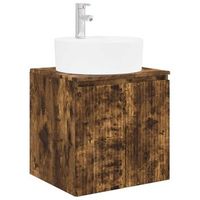 vanidad con lavabo de pared roble ahumado 495 x 445 x 65 cm vidaxl