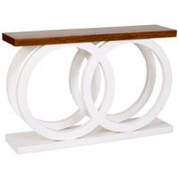 recibidor de madera artesanal blanco 120x30x75h cm