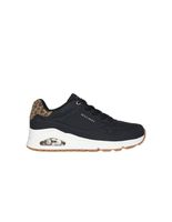 zapatillas skechers uno-jungle nite black meshleopard trim mujer