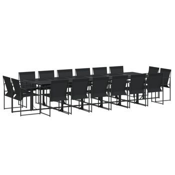 Juego De Comedor De Jardín 17 Piezas Textileno Negro Vidaxl