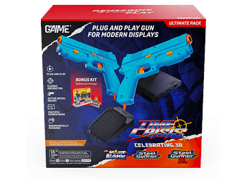 Consola retro - G'aim'e Time Crisis Ultimate Pack, Incluidos Point Blank, Steel Gunner 1 y 2, 2x Pistola