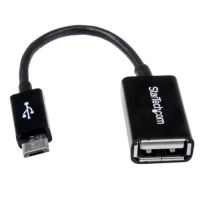 adaptador usb otg startech 12cm micro usb b a usb a negro plug and play
