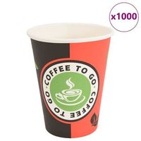 tazas de cafe de papel 1000 uds 12oz 300ml rojo y negro vidaxl