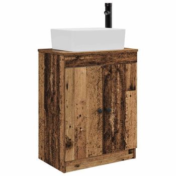 Vanidad De Baño Con Lavabo Madera Envejecida 54 X 35 X 83 Cm Vidaxl